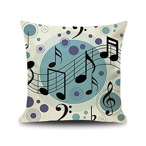 Image of Lieson Christmas Cushion Cover, 1PCS Pillowcase For Sofa 20x20 50x50CM Music Notes Outdoor Pillow Covers Beige Black Blue, Linen