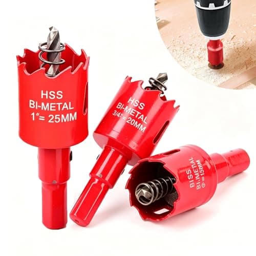 Image of NIYATA 3pcs Bi-Metal Hole Saw Set (16mm, 20mm, 25mm),Hole Cutter for Wood,Plastic,UPVC,MDF & Plasterboard,Durable Drill Bit Kit for Precise Cutting