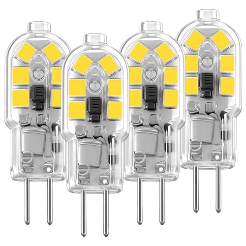 Image of Bonping G4 LED Bulb 12V Warm White 3000K - 1.8W 20W Halogen Equivalent - Ultra Compact G4 Bi-Pin Capsule for Cooker Hood RV Interior Chandelier - 4 Pack
