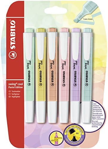 Image of STABILO B-52740-10 Blister Swing Cool Pastel Highlighter (Pack of 6)