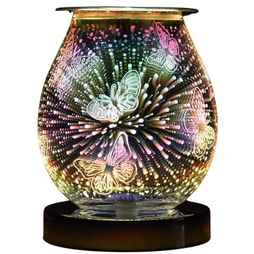 Image of Cello Butterfly 3D Touch Electric Melt Burner – Electric Air Diffuser, Fragrance Wax Melt & Essential Oil Heater, New Home Gift, Room Decor, Bedroom Aromatherapy, Office Accessory, Touch Light Present