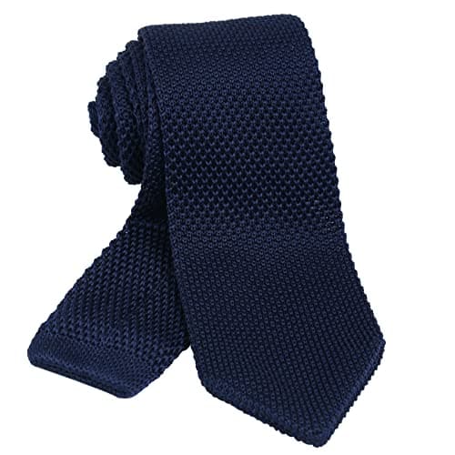 Image of Alizeal Knit Tie for Men, Solid Slim Casual Knitted Neckties,Navy(Size: One Size)