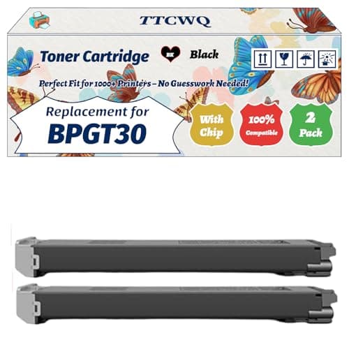 Image of TTCWQ Compatible for Sharp BPGT30 Toner Cartridge Work for Sharp BP-30C25 Printers, with Chip, High Yield 20000 Pages, High-Definition Printing (2 Pack Black)