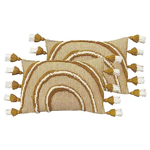 Image of furn. Rainbow Tuft Polyester Filled Cushions Twin Pack