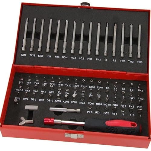 Image of Neilsen CT1209 75pc Security Bit Set - Includes Clutch, Flat, Hex, Phillips, Pozidriv, Spanner, Spline, Square, Torq, Tri Wing, Star Bits, with Wing Nut Driver and Bit Adaptor