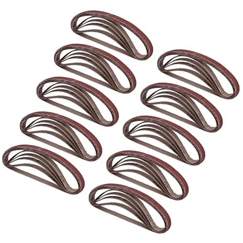 Image of Belt Power Finger File Sander Abrasive Sanding Belts 330mm x 10mm 120 Grit 50pk
