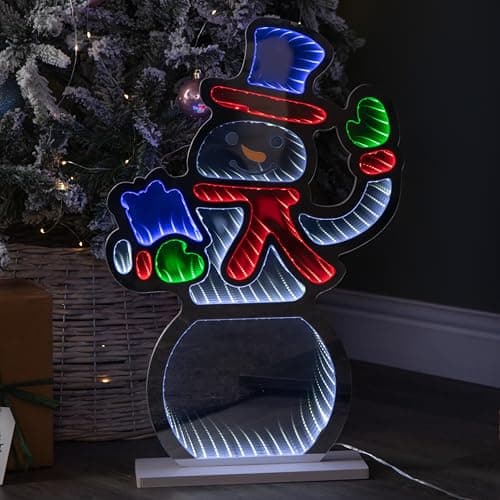 Image of Samuel ALEXANDER 60cm Light up Christmas Snowman Infinity Light with Multi-Coloured LEDs
