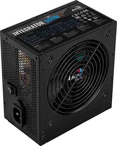 Image of Aerocool Integrator 600 W 80 Plus Bronze Power Supply Unit with UK 3 Pin Power Lead