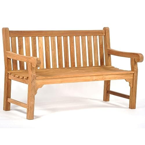 Image of BrackenStyle Queensbury 3 Seat Teak Garden Bench 150cm - Three Person Park Patio Outdoor Seat - Incredibly Durable Luxury Grade A Quality Teak