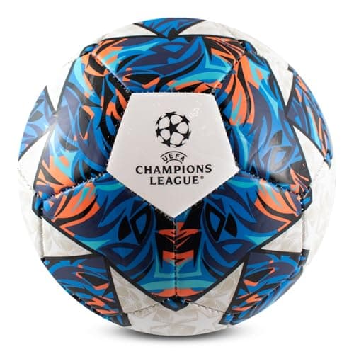Image of Hy-Pro UEFA Champions League Football, Size 5, Officially Licensed, Training, Match, Merchandise, Collectible For Kids and Adults, Great Gift Idea, Blue/Orange