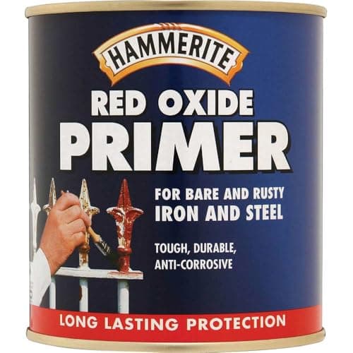Image of Hammerite Primer - Red Oxide. Metal Primer for Garden Furniture, Radiator and Fence Paint. Rust Inhibitor and Rust Treatment for Metal, Interior and Exterior Use - 500ml