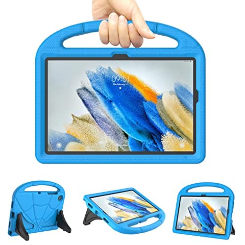Image of Kids Case for Samsung Galaxy Tab A8 10.5'' 2022, Mansiruyi Lightweight Shockproof Kids Friendly Case with Handle Stand for Galaxy Tablet A8 10.5 Inch (SM-X200/X205/X207) (Blue)