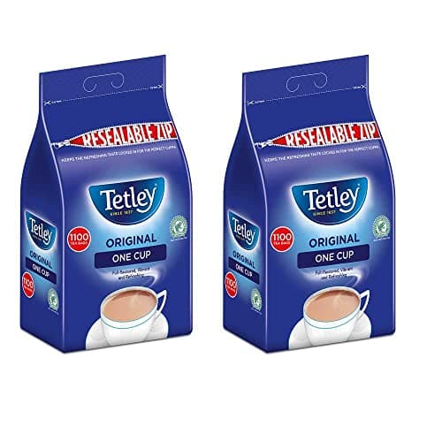 Image of Tetley Original One Cup Black Tea Bags - Bulk Value Pack - Full Flavoured British Brew - Perfect for Breakfast or Anytime - Rainforest Alliance Certified - 2200 Teabags (2 x 1100 Pack)