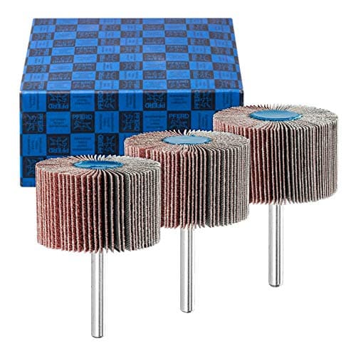 Image of PFERD 44498004 Fan Grinder Set F 3 Pieces Corundum Diameter 50 x 30 mm Shaft Diameter 6 mm A60, 80, 120 for Fine Sanding and Finish, 50 x 30 mm