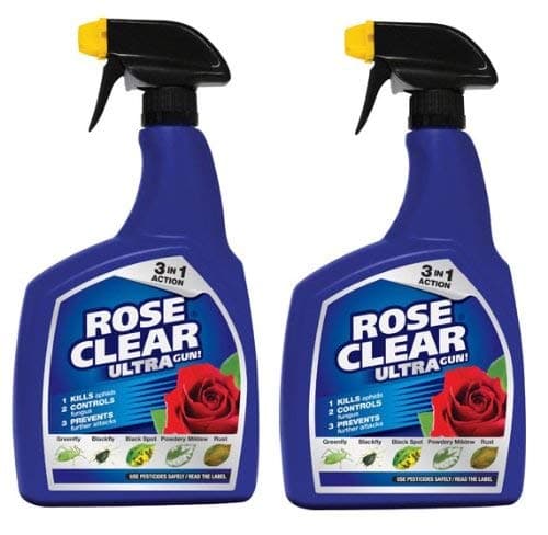 Image of 2 x Rose Clear Ultra Gun Trigger 3 In 1 Rose Bug Killer fugus Control - 1 Litre