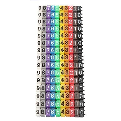 Image of Cable Wire Marker Kit, Colorful Wire Numbering Kit Digital Number Tube Wire Number Label Tube Clip on Cable Identification Numbers Marker for Marking (150PCS KCM-1.5MM 1.5 square)