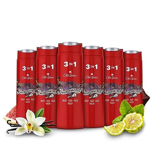 Image of Old Spice Nightpanther Mens Shower Gel and Shampoo, 3in1 Body Wash, Face and Hair, Long Lasting Freshness, Multipack 6x400ml (Packaging may vary)