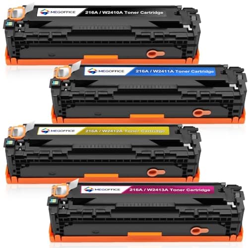 Image of MEGOFFICE 216A Toner Cartridge with Chip Compatible with HP 216A W2410A W2411A W2412A W2413A for Color LaserJet Pro MFP M183fw M182nw M182n M155a M155nw(4 Pack)
