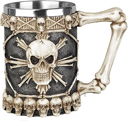 Image of Nemesis Now Large Tankard of Skulls Mug 18cm Ivory