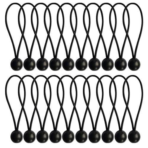 Image of Bungee Cords Set of 20 Pieces – 6 Inch Multifunctional Bungee Straps – Reusable Elastic Tarp Rope Ties – Heavy Duty Durable Construction – Ideal for Tents, Tarpaulin, Flag Poles. Set by MYPURECORE