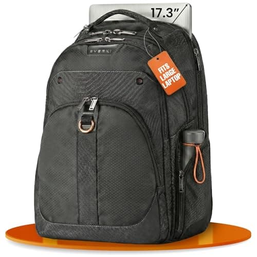 Image of EVERKI 95691 Atlas - Laptop Backpack 13-inch to 17.3-inch Adaptable Compartment, Black, EKP121-1