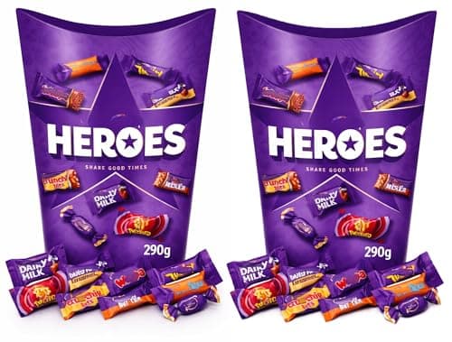 Image of Heroes Assorted Miniature Chocolate Gift Box - 290g (Pack of 2)| Assorted Mini-Size Milk Chocolate Bars | Thank you gift, Perfect Treat for Sharing and Great for Gifting,Christmas, For All Occasions