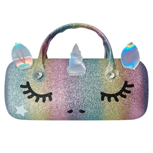 Image of MEISH Unicorn Eyeglasses Cases Portable Eyeglasses Box Cute Glasses Case with Handle Eyeglass Storage Case for Kids
