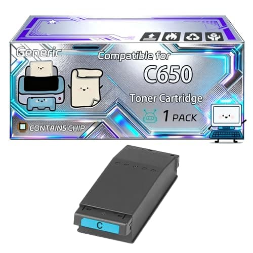 Image of C650 Toner Cartridge Compatible for Okidata OKI C650 C650dn Printers, With Chip, 21500 Pages, Vibrant Colours (1 Pack Cyan)