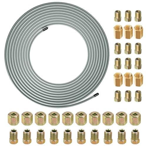 Image of 3/16" Brake Pipe Kit 32.5ft / 10m with Fittings for Automotive Brake Line Set (Kit 1)