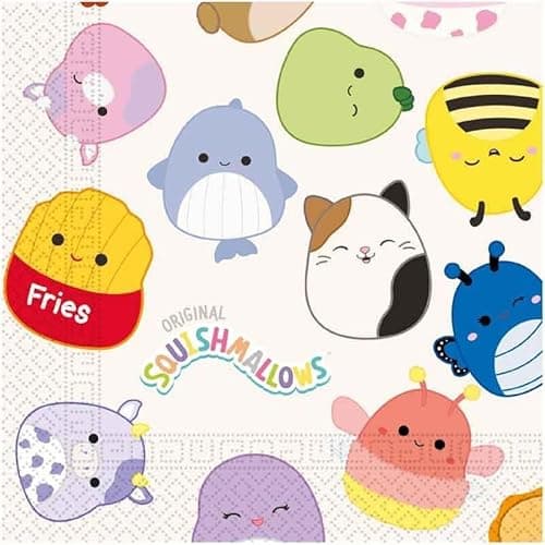 Image of Procos Squishmallows Napkins, 33 x 33 cm, 2-Ply, Pack of 20, FSC, Birthday, Theme Party