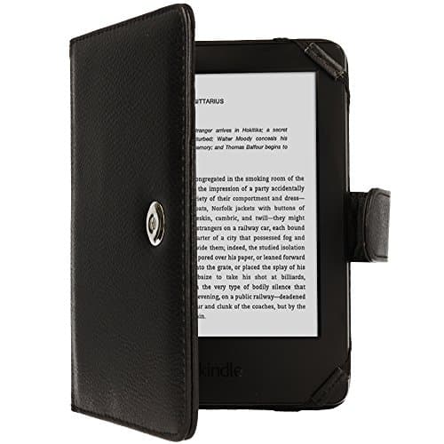 Image of TECHGEAR PU Leather Folio Case Cover With Magnetic Clasp made for Amazon Kindle eReader 12th - 4th Generation (2024-2011) & Paperwhite with 6 inch Screen (BLACK)