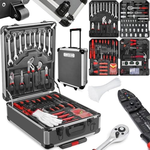 Image of 810 Pcs Tool Set Case Mechanics Kit Box Organize Castors Toolbox Trolley + Free Glove Amazing Tour