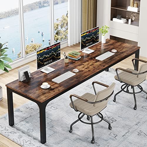 Image of Tribesigns 78.7 Inches Extra Long Computer Desk 2 Person Desk, Double Long Desk, Workstaion for Home Office
