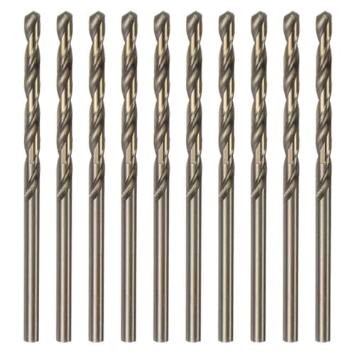 Image of sourcing map 10pcs Cobalt Jobber Drill Bits 2.9mm / 0.114" M35 High Speed Steel HSS Twist Drilling Bit Tool for Stainless Steel Copper Wood Plastic and other Hard Materials