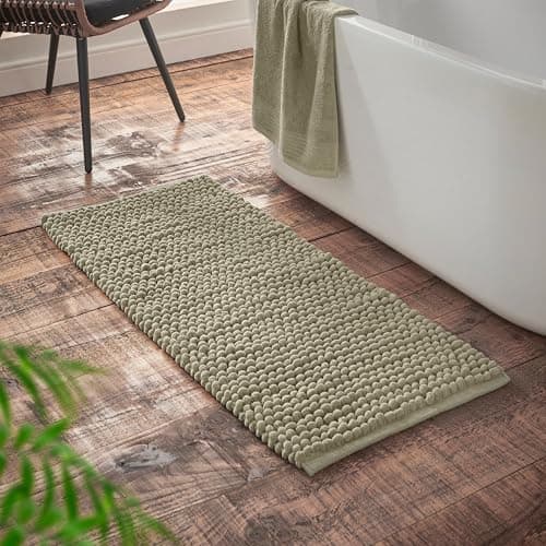 Image of Bianca Aspen Bobble 50x120cm Bath Runner Sage Green