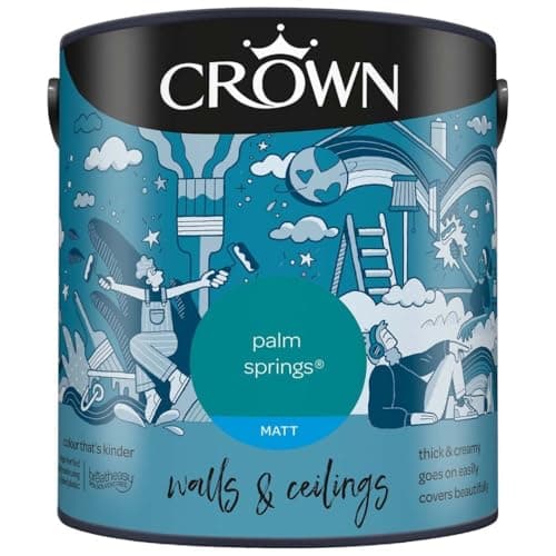 Image of DRW Palm Springs Matt Emulsion Paint 2.5L | Interior Wall and Ceiling Paint | Smooth Flat Matt Finish | Durable Everyday Room Paint for Living Room Bedroom Hallway and Dining Room