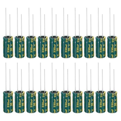 Image of PATIKIL 35V 330uF Electrolytic Capacitors, 20Pcs 8x16mm Aluminum High Frequency Electrolytic Capacitors for TV, LCD Monitor, Refrigerator, Circuit Boards, Green