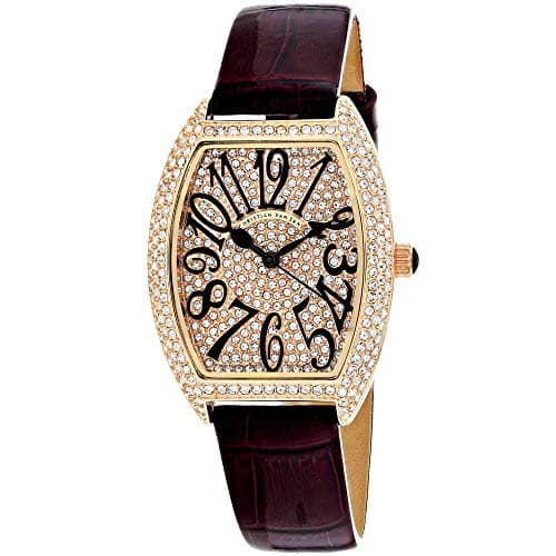 Image of Christian Van Sant Women's Elegant Quartz Watch with Leather Strap, red, 14 (Model: CV4822)