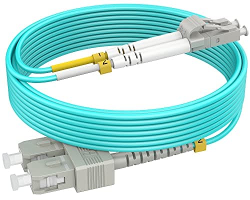 Image of RamboCables 3ft(1m) OM3 SC LC Fiber Patch Cables MMF Multimode, Options 1ft~200ft, Fiber Optic Patch Cords Duplex, 50/125μm 10G LSZH OD 2.0mm