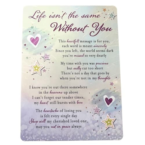 Image of Life Isn't The Same Without You Memorial Remembrance Verse Plastic Coated Grave Graveside Card