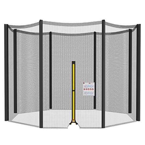 Image of Cliselda Trampoline Replacement Net,Safety Enclosure Surround for 10ft 8 Pole Round Outdoor Trampolines - Net Only,Poles Not Included - Black