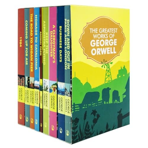 Image of The Greatest Works of George Orwell 9 Books Set (Homage to Catalonia, Burmese Days, 1984, Animal Farm, The Road to Wigan Pier, Down and Out in Paris and London)