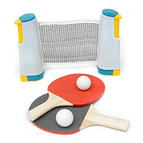 Image of Luebel® Table Tennis Set Game Instant Indoor Outdoor Table Tennis Game Portable Travel Ping Pong Ball Set Extendable- Fun Time Anywhere - Adjustable Length - Fits Any Table