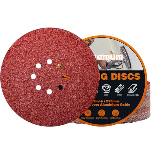 Image of pihemum 30 PCS 225mm Sanding Discs 40 Grit 8 Hole Hook and Loop Drywall Sandpaper for Drywall Sander