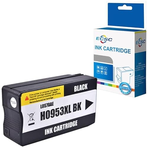 Image of ECSC Ink Cartridge 953XL For Printer, Compatible With HP OfficeJet Pro 7700 7720 7730 7740 WF 8200 8210 8216 8218 8710 8715 (Black, 1-Pack)