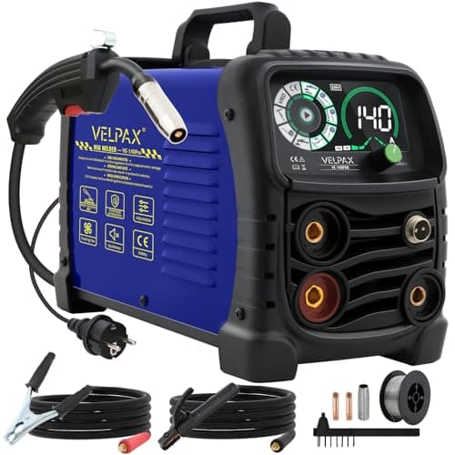 Image of 140A 230V MIG Welder Gasless, 3 in 1 Welding Machine Flux Core Welder, Portable Welder with IGBT Inverter, Smart Digital LED Dispaly and Welding Rods Flux Wires
