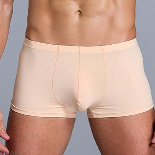 Image of Ultrathin Men's Boxer Briefs Breathable Solid Underwear for Active Lifestyle (2XL Nude)