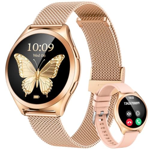 Image of Women's Smart Watch Sport Smartwatch: Answer Call 1.27 Inch HD Waterproof Touch Screen Pedometer Heart Rate SpO2 Sleep Monitor Multisport Fitness Tracker for Android iOS (Round)