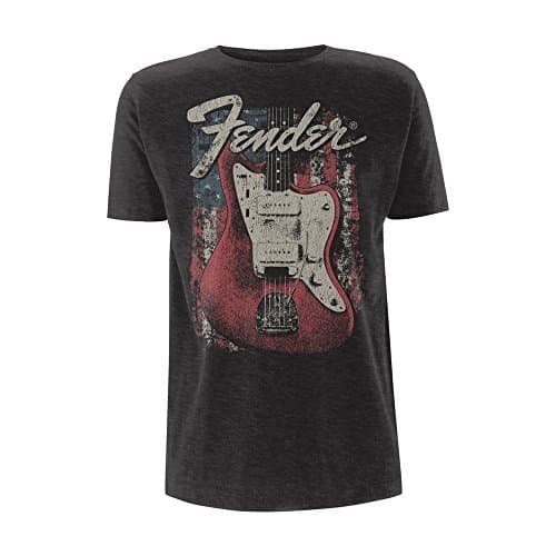 Image of Fender Distressed Guitar Official Tee T-Shirt Mens Unisex (Medium) Black