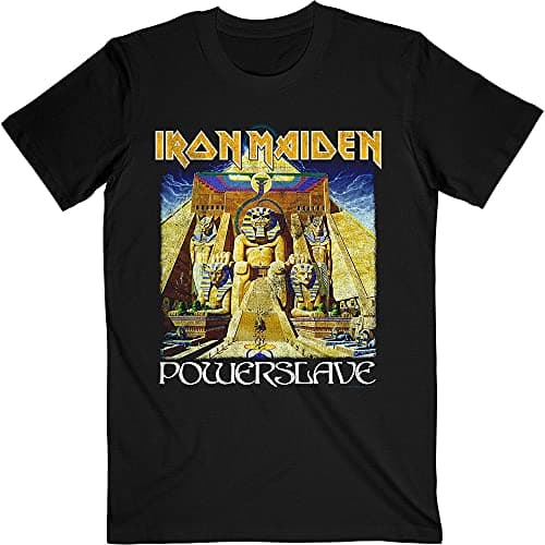 Image of Iron Maiden T Shirt Powerslave World Slavery Tour Official Mens Black M